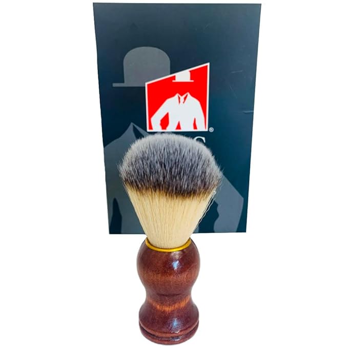 G.B.S Wooden Shaving Set, Synthetic Vegan Shaving Brush Wood Handle and Soap Bowl with All Natural Shave Soap 3IN1 Kit for Men Practical Christmas Gift for Men
