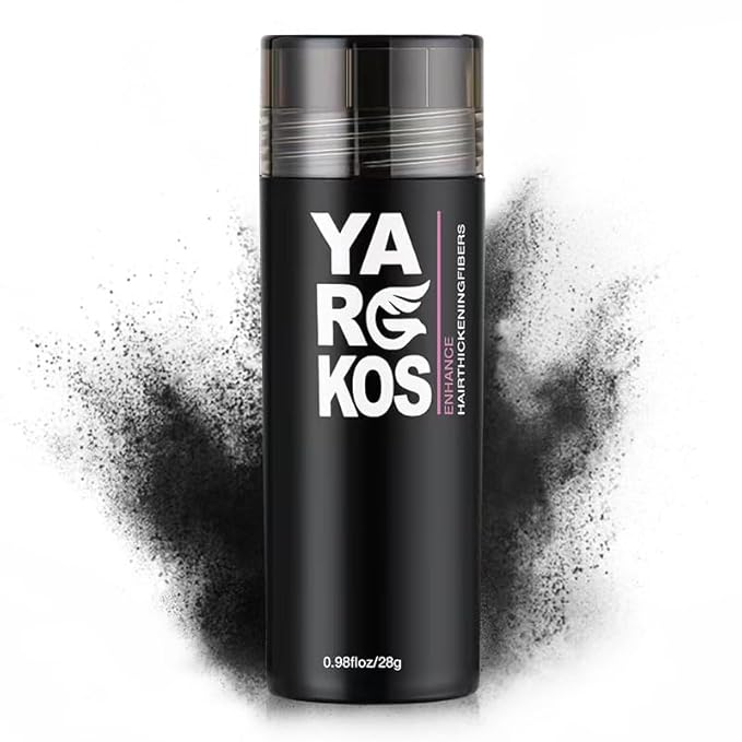 Hair Fibers for Thinning Hair or Fill In Fine, Hair Building Fibers (28g) for Women & Men, Hair Powder for Instantly Thicker, Fuller Looking - BLACK