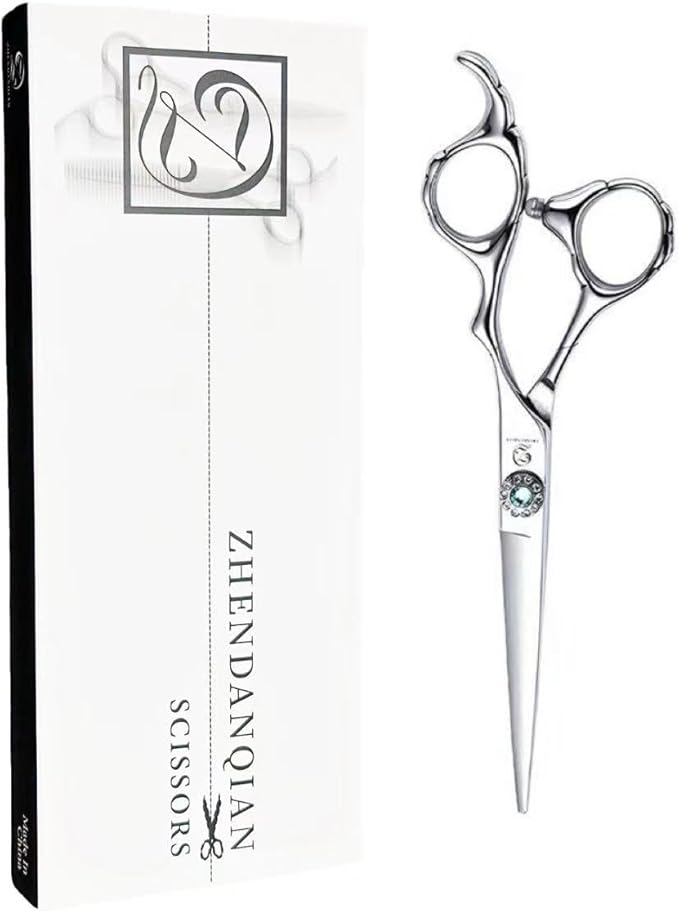 Professional Hair Thinning Scissors, 6.5CM Stainless Steel Blade, 17CM Total Length, 30 Teeth Texturizing Shears with Noise-Reducing Muffler and Safe Round Tip (Straight Shears)