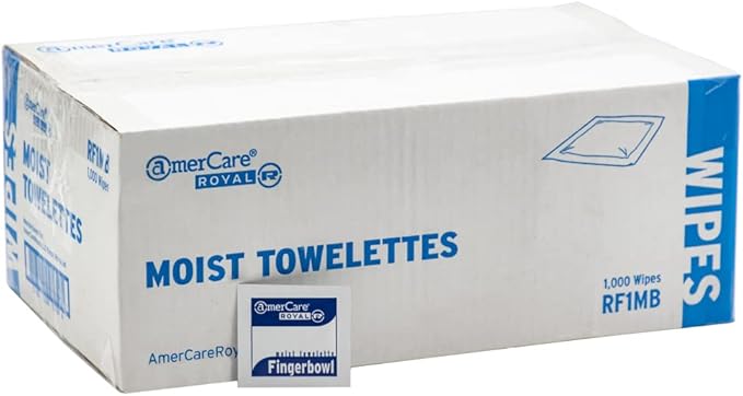 RF1MB AmerCareRoyal Fingerbowl Moist Towelette 1000 per case