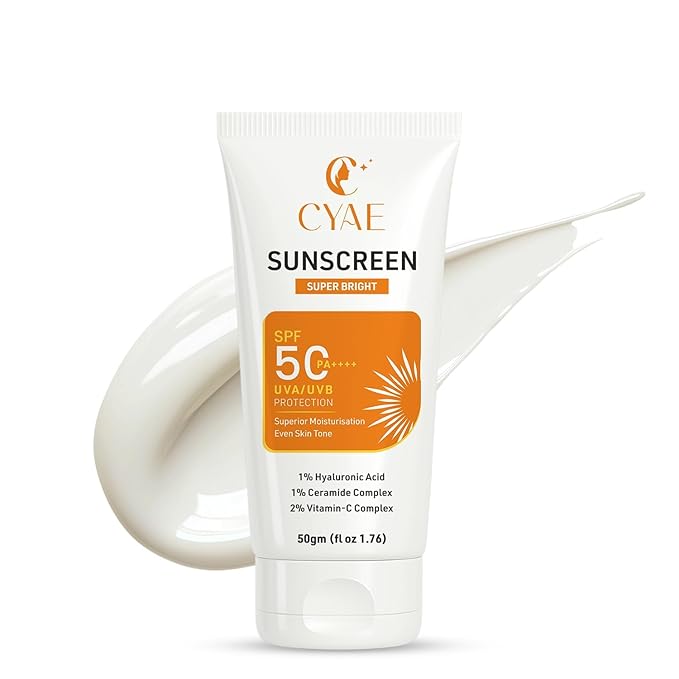 SPF 50 Broad Spectrum Sunscreen – Lightweight Sun Protection Lotion with Hyaluronic Acid & Vitamin C – Daily UV Care for Men & Women, All Skin Types (50 g) (Pack of 1)