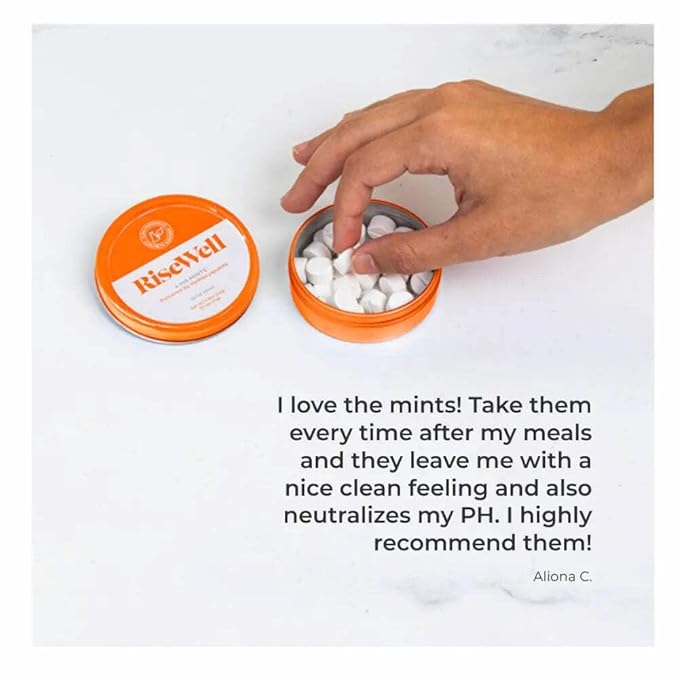 RiseWell a-HA Mint - Xylitol Mints for Dry Mouth - Hydroxyapatite Sugar Free Breath Mints - Promotes Remineralization, On-The-Go Oral Fresh Breath Mint, 30 Count