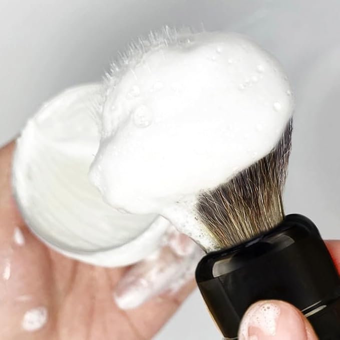 Shaving Brush for Men, 100% Pure Badger Shaving Brushes with Black Resin Handle