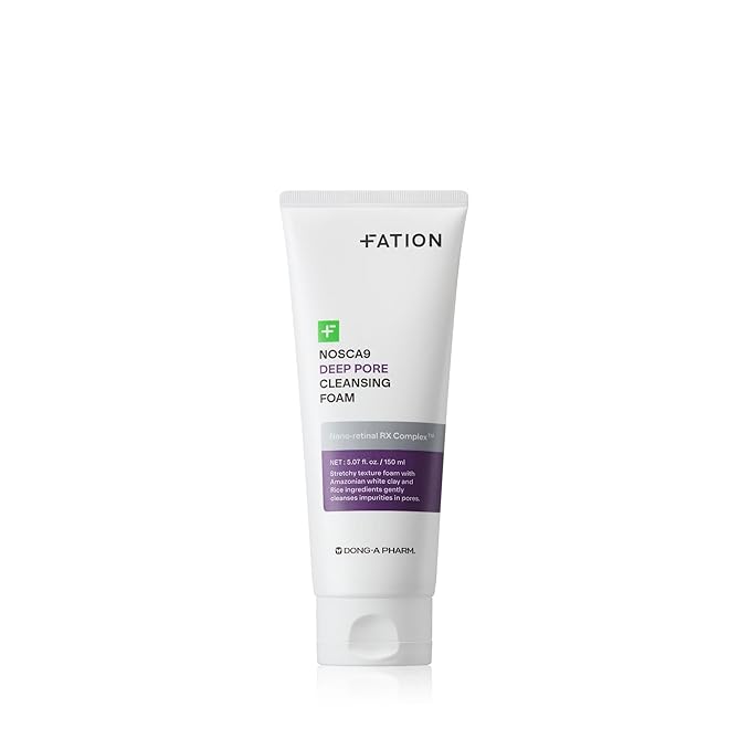 Nosca9 Deep Pore Cleansing Foam for Sensitive Skin | Korean Skincare Face Wash with 17 Amino Acids, White Clay & Patented Pore-Shrinking Ingredient | Deep Cleansing & Moisturizing (5.07 fl. oz)