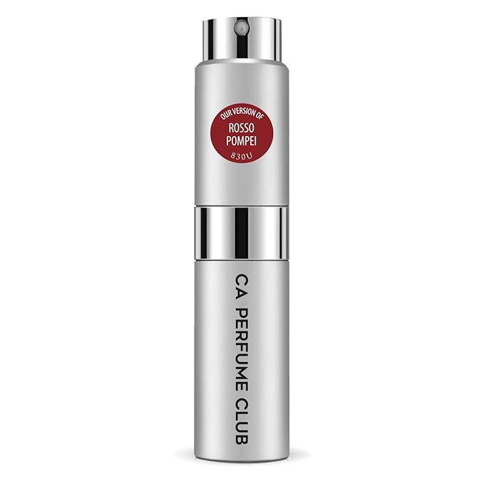 CA Perfume Impression of Rosso Pompei for Women and Men Amber Floral Scent Long Lasting Unisex Fragrance Eau De Parfum Travel Size Refillable Atomizer Spray 0.27 Fl Oz 8ml
