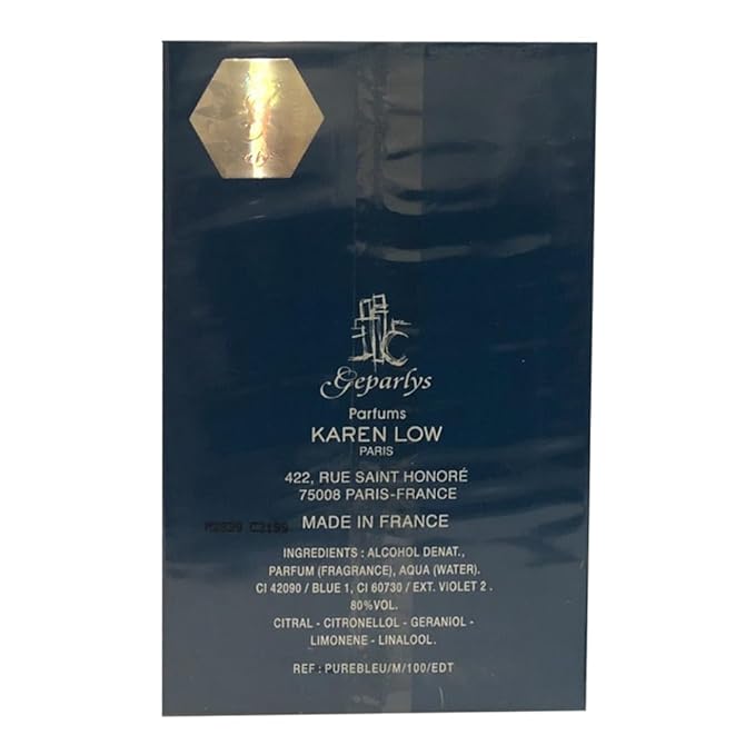 Karen Low Pure Blue Eau de Toilette Spray for Men, 3.4 Ounce