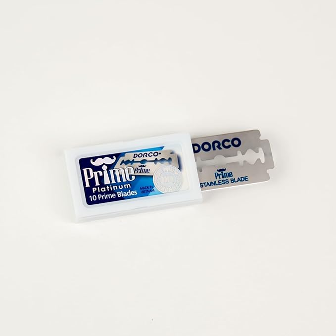 Dorco STP301 Prime Platinum Extra Double Edge Razor Blades 200 Count, Premium Stainless Steel Shaving Blades, Super Sharp for Smooth, Precise Shave, Stocking Stuffers