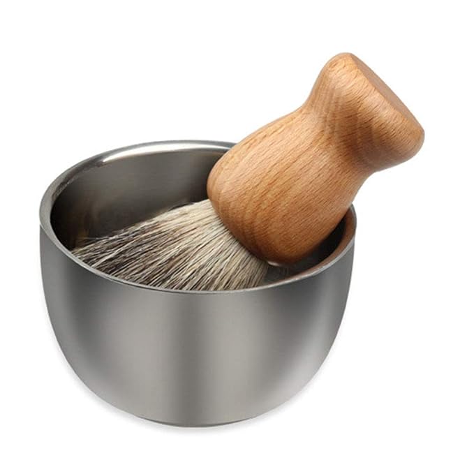 Men's Shaving Soap Bowl Stainless Steel Shaving Cup Double Layer Foam Shaving Soap Cream Mug Shaver Razor Cleansing Foam Tool