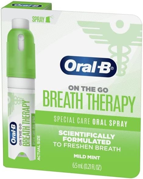 Oral-B Breath Therapy Spray for on-The-Go, Mild Mint, 0.21 fl oz (Pack of 3)