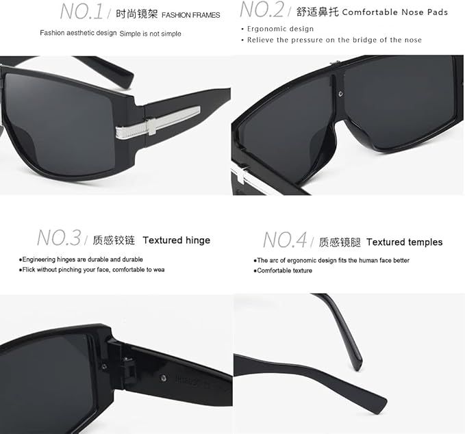 Full-enclosed wide-rim sunglasses new punk style hip-hop glasses men's UV protection sunglasses