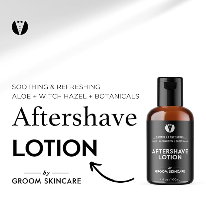 GROOM Men’s Skincare & Beard Care Bundle | After Shave Lotion, Toner & Beard Oil | Soothes Skin, Softens Hair, Fights Irritation & Flakes | 3-Piece Set