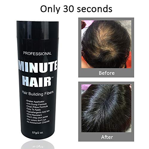 Biggie Sized 57 Gram Bottle Full Of Minute Hair Fibers. Hi Grade Hair Building Fibers. Gargantuan Amount of BLACK Fibers Inside A Compact Size Refillable Bottle. Choose Your Color.