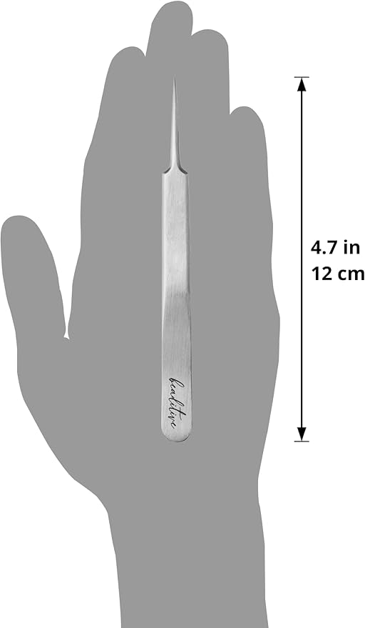 Beaditive High Precision Needle Nose Tweezers - 4.7" Craft Tweezers for Sewing, Beading, Quilling & DIY Crafts - Non-Serrated Jewelry Tweezers with Fine Tips - Stainless Steel