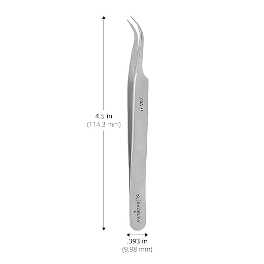 Excelta Curved Very Fine Point Tweezers, 4.5" Anti-Magnetic Stainless Steel, Basic