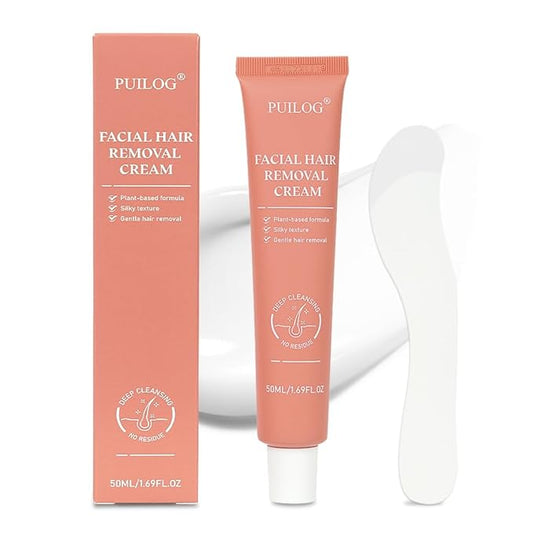 Hair Removal Cream for Women Face Sensitive Skin, Painless Facial Depilatory Cream for Chin Upper Lip Unwanted Hair Remover, 4 Min Fast Hair Removal At Home, Travel Size 1.69 Fl.oz