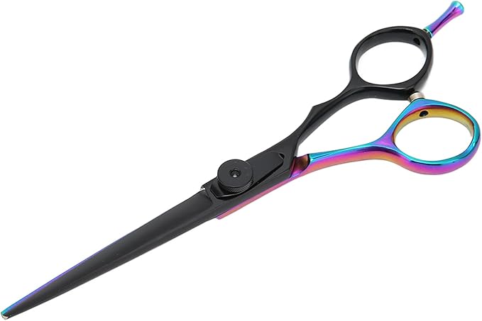 Barber Scissors Stainless Steel Hair Cutting Shears, Lightweight Ergonomic Beard and Mustache Trimming Scissors with Sharp Blades for Barbershop and Home Use (Flat Scissors: for Pets' Body and Leg