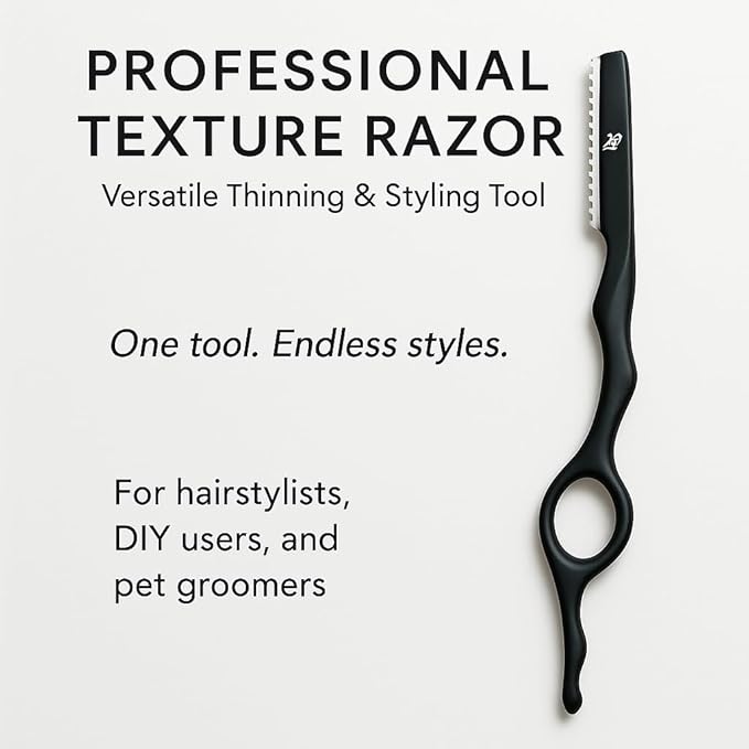 MIRACLE 7" Hair Styling Razor Kit – Stainless Steel Cutting & Thinning Tool with Blade Safety Guard & Non-Slip Handle – Texturizing & Feathering Razor for Salon & Home Haircuts