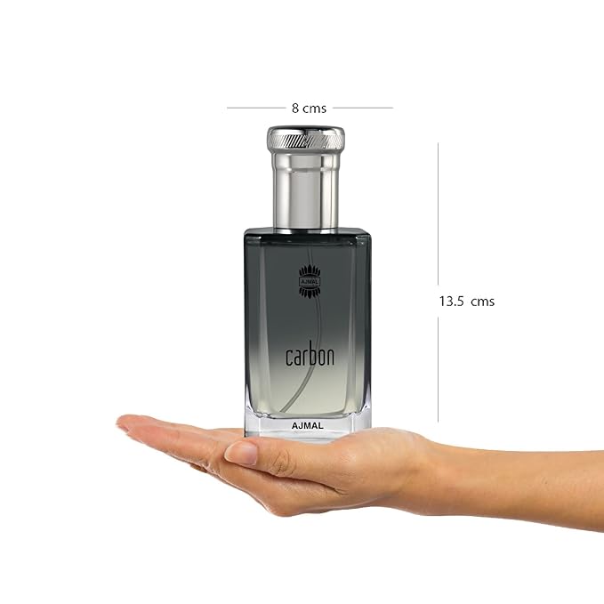 Ajmal Carbon Eau de Parfum for Men – 3.4 fl oz / 100 ml | Fresh Woody Aromatic Cologne | Long Lasting Masculine Fragrance with Citrus, Lavender & Musk | Crafted in Dubai