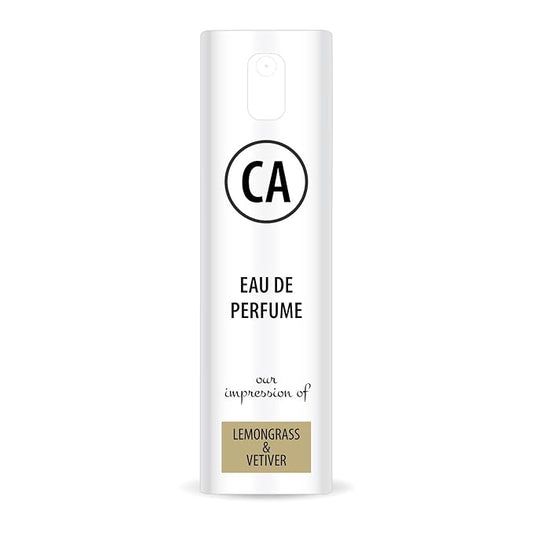 CA Perfume Impression of Lemongrass & Vetiver Unisex Eau De Parfum Woody Aromatic Scent Long Lasting Unisex Fragrance Travel Size TSA Ready for Day and Night Wear 0.33 Fl Oz 10ml