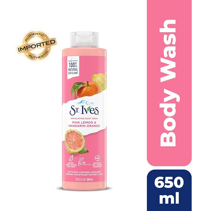 St. Ives Body Wash Pink Lemon and Mandarin Orange 22 Ounce (Pack of 2)