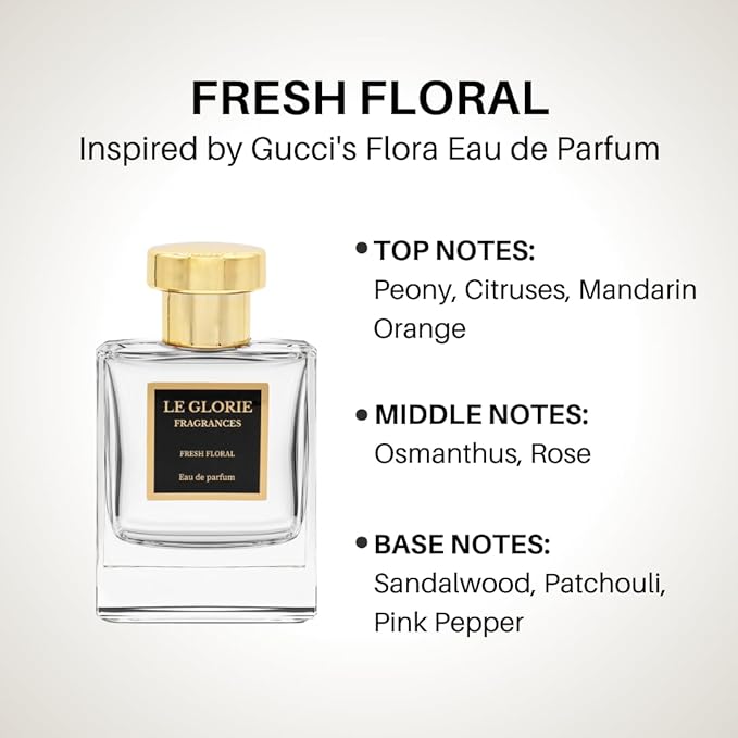 Inspired by G*cci Flora (Discontinued-Limited Edition) Eau de Parfum, Fresh Floral EDP, Long Lasting 12-14 Hours Perfume Spray for Women, All Skin Types - 1.7 oz 50ml