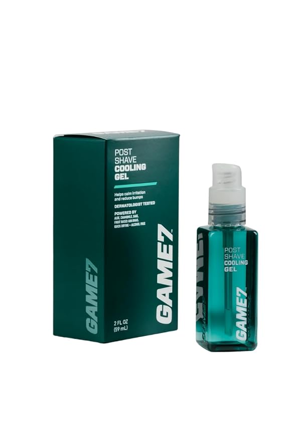 game7 Men's Grooming Cooling Gel, Post-Shave Serum, AHA/BHA Blend with Chamomile, Sage, Aloe Vera, for Men