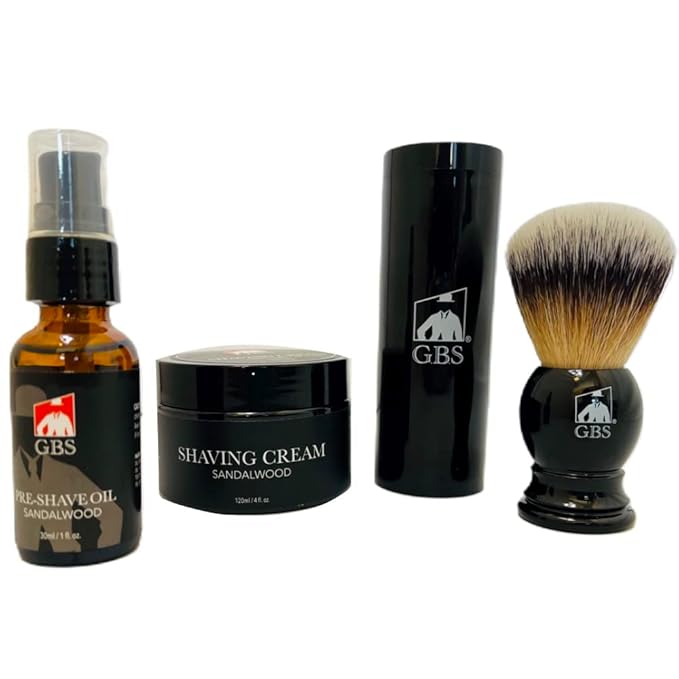 G.B.S Sandalwood Shaving Cream for Easy Glide Shaving, Pre-Shave Oil