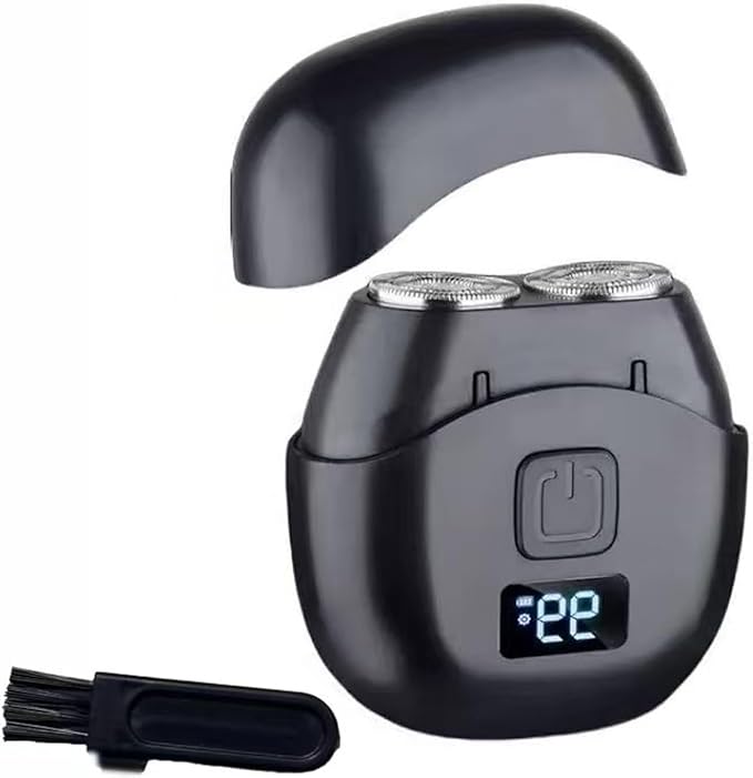 Portable Travel Shaver for Men, Mini Electric Razor for Business Trips, Double Foil Blade, Type-C Charging, Washable Head, LED Indicator, Car Essentials