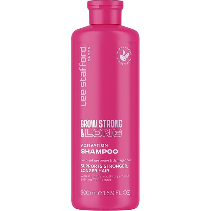 Lee Stafford Grow Strong & Long Hair Regrowth Volume Shampoo for Women & Men | Hair Lengthening Products Anti Hair Loss & Thinning | 500 ML | Sulphate Free For Damaged and Breakage prone Hairs