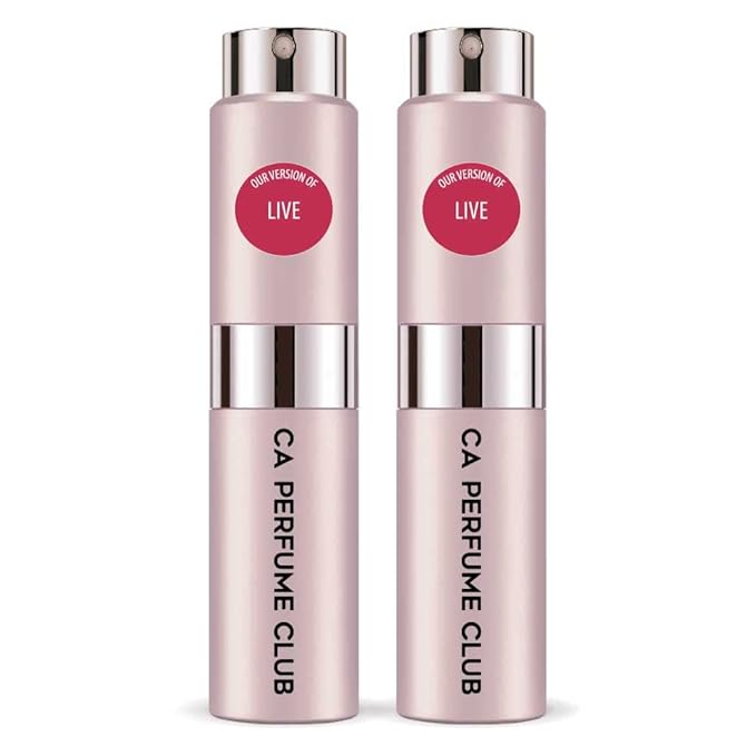 CA Perfume Impression of Live For Women Fragrance Concentrated Long Lasting Eau de Parfum Spray Refillable Atomizer Bottle 0.27 Fl Oz (Pack of 2)