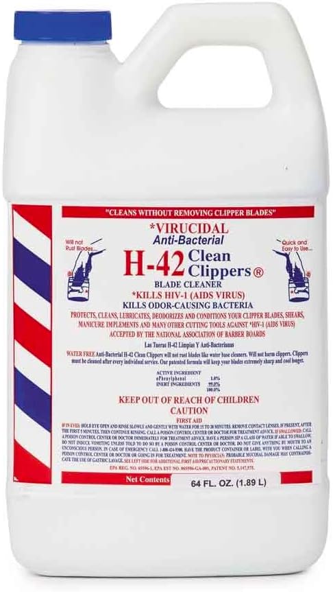 Clipper and Blade Cleaner Groomer Stylist Barber Cleans, Lubricates and Deodorizes (64 oz Bottle)