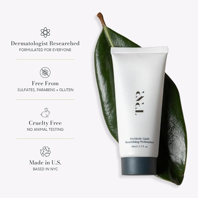 Prebiotic Lipid Nourishing Facial Moisturizer (50ml/1.7oz) | Hydrating Face Cream| Natural, Plant-Based & Science-First Skincare Routine for Men & Women