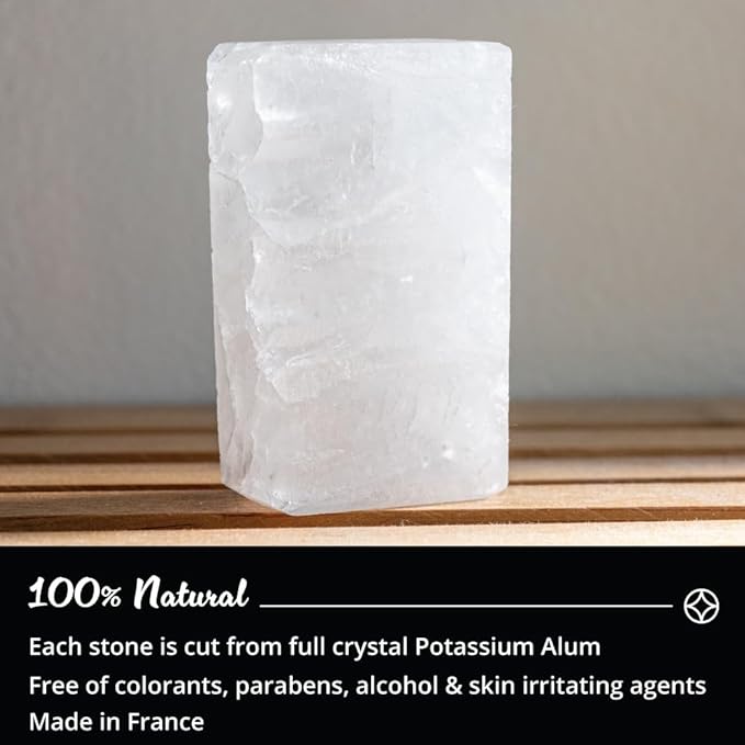 ROYAL SHAVE 100% Natural Alum Block for Men, Skin Soothing Aftershave Stone, Relieves Razor Burn & Heals Accidental Cuts (3.5 oz.) Made in France