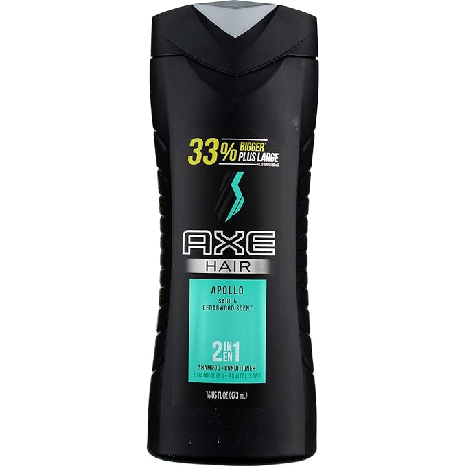 Axe Hair 2-in-1 Shampoo & Conditioner, Apollo, 16 fl oz (2 pack) (Bundle)