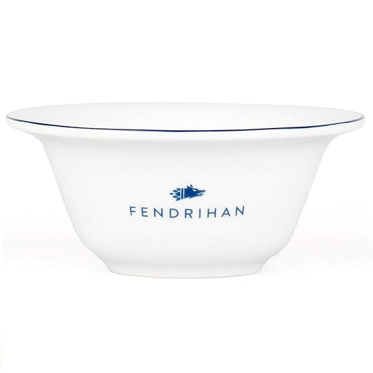 Fendrihan Porcelain Shaving Bowl, Hand-Painted Dark Blue Rim