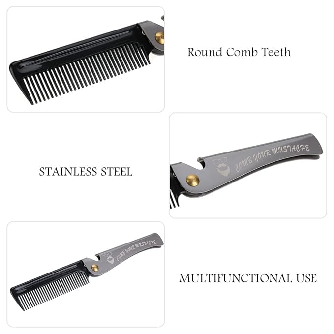 Folding Pocket Moustache Shaping Comb