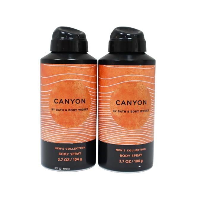 Bath & Body Works Men's Collection Deodorizing Body Spray - CANYON - Gift Pack for Holiday - Lot of 2