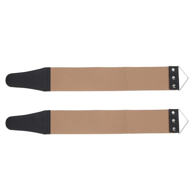 2pcs Dual Sided Razor Strop Sharpening Tool with Hanging Buckle for Smooth Shave Shop Practical Straps for Final Razor Maintenance and Smoothing Random Color