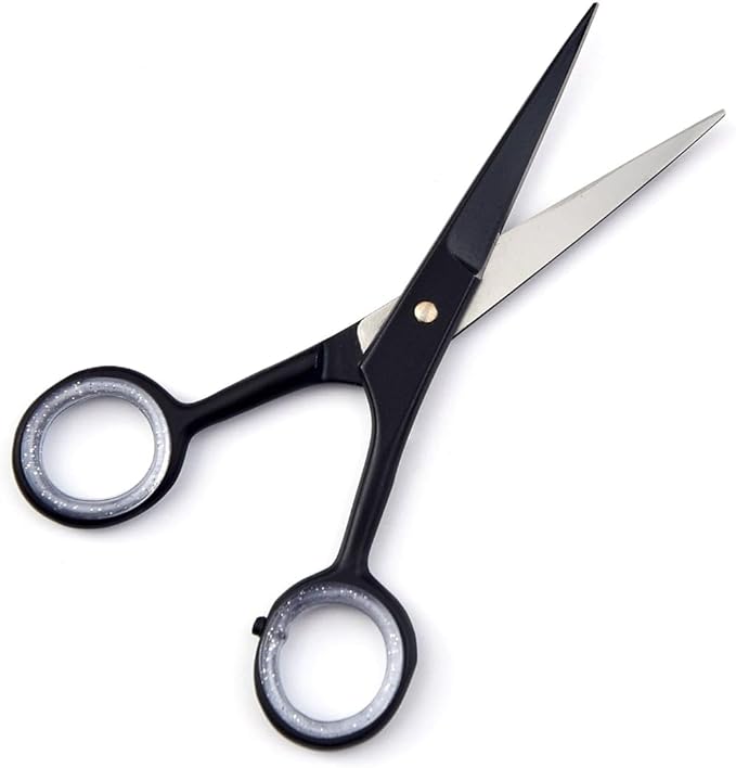 Nesmo - 033 Hair Scissors for Beard and Mustache Grooming, 5 inch, Premium Stainless Steel All-Purpose Mustache Scissors for Men’s Grooming