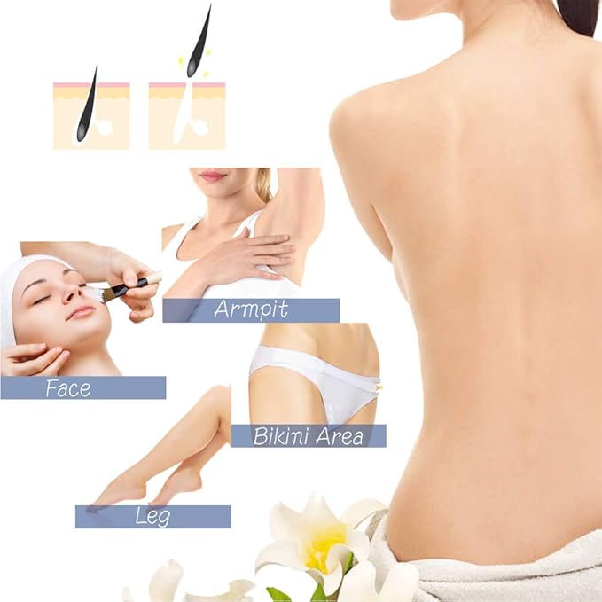 Waxing Kit - Portable Wax Heater for Hair Removal with 5 Pack Hard Wax Beans for Women and Men, Wax Warmer Kit - Suitable for Different Types of Hair, Eyebrow, Facial, Armpit, Bikini (White)