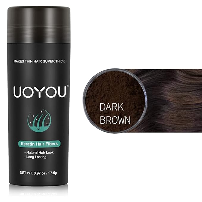 DARK BROWN Hair Fibers for Thinning Hair 27.5g Bottle | Undetectable & Natural Keratin Hair Fibers Concealer for Hair Loss for Men and Women | Hair Building Fibres Powder [DARK BROWN Hair Fiber]