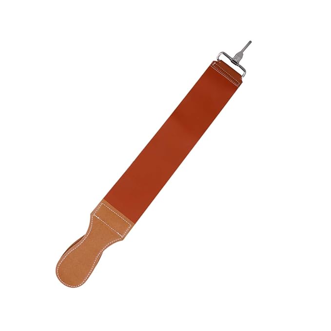 Mikinona Cow Hide Barber Polishing Razor Strop Double-layer Leather Sharpening Strap for Straight Razors and Scissors for Professional Barbers and Home Use