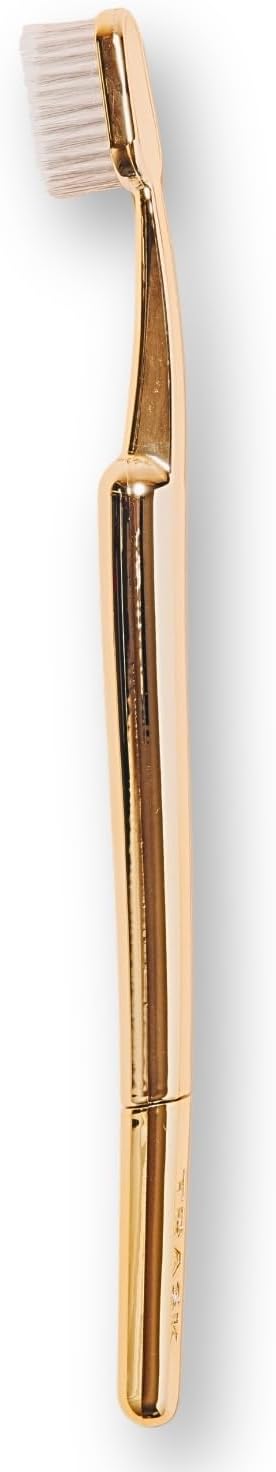 TRASK The Better Brush - Luxury Soft Bristle Dentist Designed Manual Toothbrush for Adults, Gold Rush