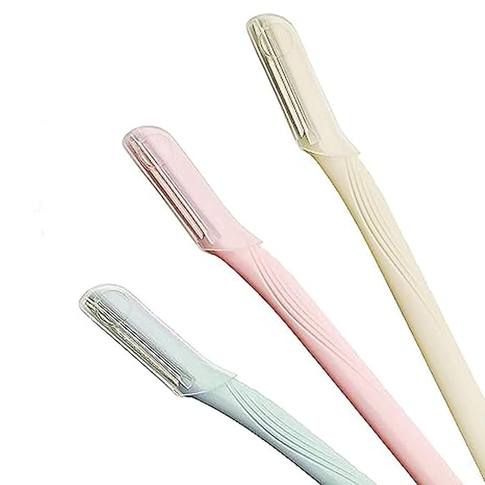 Eyebrow Razor, Hair Trimmer Shaper Shaver and Tough Up Tool,Dermaplane Facial razors for face. Eyebrow Razor for Sensitive Skin, Multipurpose Face Shavers for s Face, Lips & Eyebrows-3pcs