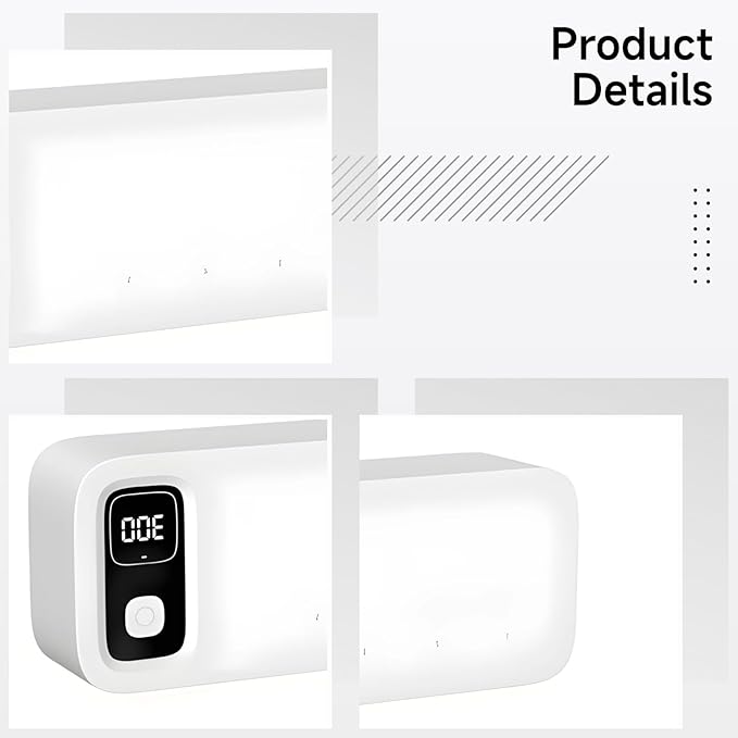 5-Slot Toothbrush Sterilizer, Sunshine-C Wall Mount Bathroom Sanitizer With Digital Display, Rechargeable 2000Mah Battery