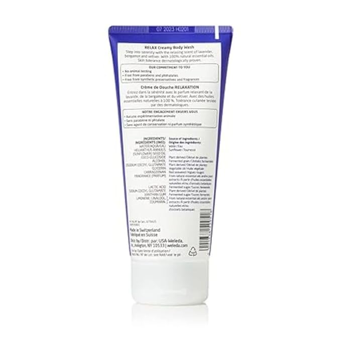 Weleda Aroma Essentials Relax Creamy Body Wash, Parabens Free, 6.8 Fluid Ounce (Pack of 2)