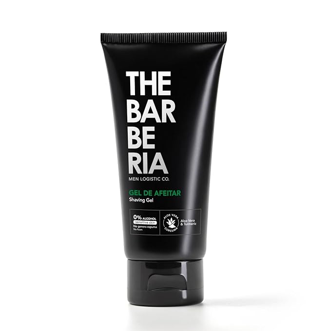 THE BARBERIA Shaving Gel for Men, Clear Precision Shave Gel, Aloe Vera & Turmeric, Alcohol Free, Sensitive Skin Formula, 5 fl oz