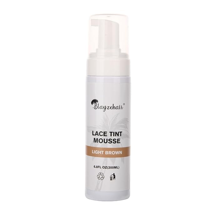 Lace Tint Melting Hair Mousse Foam for Women Men Hair Wig Lace Wigs Toupees and Hairpieces Natural Finishing Lace Color(Light Brown)
