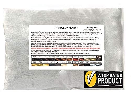 Finally Hair Fibers Refill Bag - 56 Grams of Premium Hair Loss Concealer in a Refill Bag (Grey)