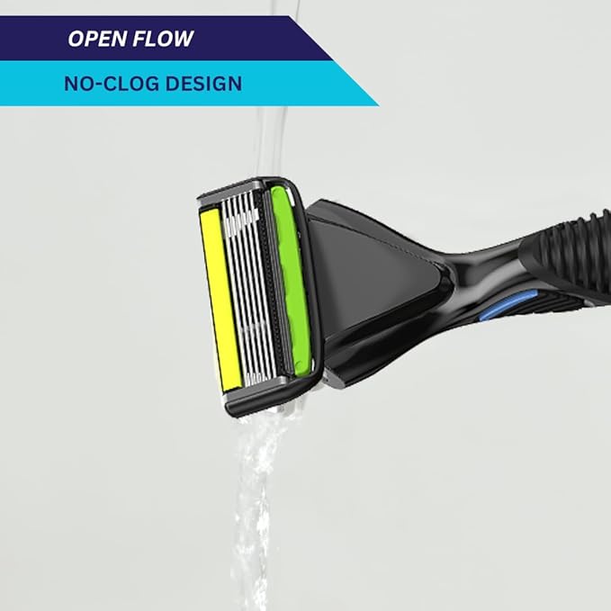 SWIPE Premium Men's 6-Blade Razor Kit (Flex Head Handle + 4 Refills) (No Trimmer)